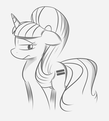 Size: 1414x1567 | Tagged: safe, artist:overlord-derpy, starlight glimmer, pony, g4, equal cutie mark, female, monochrome, solo