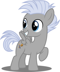 Size: 4221x5000 | Tagged: safe, artist:dashiesparkle, chipcutter, pegasus, pony, forever filly, g4, absurd resolution, chipcuter, colt, cute, grin, looking back, male, simple background, smiling, solo, transparent background, vector
