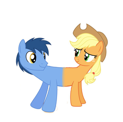 Size: 818x808 | Tagged: safe, artist:theunknowenone1, applejack, blues, noteworthy, earth pony, pony, g4, appleblues (fusion), conjoined, female, fusion, male, mare, multiple heads, pushmi-pullyu, simple background, stallion, two heads, white background