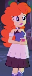 Size: 191x448 | Tagged: safe, screencap, golden hazel, equestria girls, g4, my little pony equestria girls: legend of everfree, balloon, bowtie, cropped, crystal gala, cup, fall formal outfits, female, solo, table