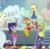 Size: 581x566 | Tagged: safe, screencap, applejack, lemon zest, sci-twi, spike, spike the regular dog, sunset shimmer, twilight sparkle, dog, human, equestria girls, equestria girls specials, g4, my little pony equestria girls: dance magic, alternate hairstyle, clothes, cowboy hat, dance floor, dress, female, flamenco dress, glasses, hat, ponytail, skirt, street ballet tutu, sunset shimmer flamenco dress, teletoon, tutu