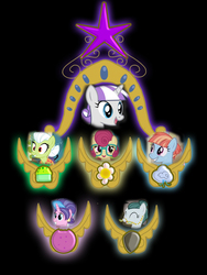 Size: 1024x1365 | Tagged: safe, artist:odiz, cloudy quartz, cookie crumbles, granny smith, posey shy, twilight velvet, windy whistles, pony, g4, c:, cute, elements of harmony, eyes closed, grin, mom, mom six, mother, mother's day, open mouth, smiling, young granny smith