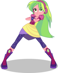 Size: 7569x9500 | Tagged: safe, artist:limedazzle, lemon zest, equestria girls, equestria girls specials, g4, my little pony equestria girls: dance magic, absurd resolution, boots, clothes, crossed arms, dance magic (song), eyeshadow, female, looking at you, makeup, show accurate, simple background, solo, transparent background