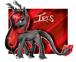 Size: 1557x1274 | Tagged: safe, artist:hiro-uzumaki, oc, oc only, oc:iris, ambiguous species, pony, clothes, commission, scarf, solo