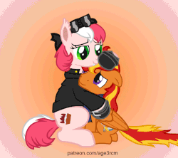 Size: 900x800 | Tagged: safe, artist:age3rcm, oc, oc only, pony, animated, gif, show accurate, snuggling
