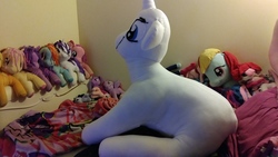 Size: 4160x2340 | Tagged: safe, artist:ponylover88, rarity, pony, g4, high res, huge, irl, photo, plushie, wip