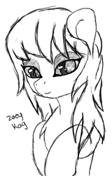 Size: 418x652 | Tagged: safe, artist:violetdesignstudios, oc, oc only, earth pony, pony, female, mare, monochrome, sketch, solo