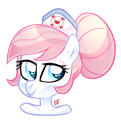 Size: 341x344 | Tagged: safe, artist:sugahfox, nurse redheart, earth pony, anthro, g4, bust, female, mare, portrait, simple background, solo, transparent background