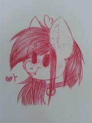 Size: 960x1280 | Tagged: safe, artist:pinkcloudhugger, oc, oc only, oc:candy cloud, pony, collar, heart, leash, sketch, solo, traditional art