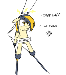 Size: 500x569 | Tagged: source needed, useless source url, safe, artist:captainhoers, oc, oc only, oc:tramway, pony, simple background, solo, tram, white background