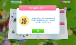 Size: 800x480 | Tagged: safe, gameloft, crescent pony, mane moon, g4, ponyville, text