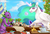 Size: 1358x934 | Tagged: safe, artist:cuttledreams, princess celestia, spike, alicorn, dragon, pony, g4, cake, canterlot, cloud, cup, female, food, gem, kettle, levitation, looking at each other, magic, male, mare, scroll, sitting, smiling, stallion, table, telekinesis