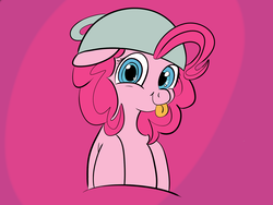 Size: 1600x1200 | Tagged: safe, artist:ketticat55, artist:trimara, pinkie pie, earth pony, pony, g4, :p, cup, female, looking at you, mare, silly, silly pony, solo, teacup, tongue out