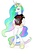 Size: 550x801 | Tagged: safe, artist:zimoguri, princess celestia, pony, semi-anthro, g4, bipedal, clothes, crown, female, jewelry, regalia, shirt, simple background, solo, t-shirt, white background