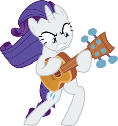 Size: 10256x10854 | Tagged: dead source, safe, artist:pink1ejack, rarity, pony, unicorn, g4, honest apple, absurd resolution, acoustic guitar, bipedal, female, gritted teeth, guitar, guitarity, mare, musical instrument, simple background, solo, transparent background, vector