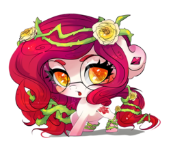 Size: 1024x880 | Tagged: safe, artist:wilvarin-liadon, oc, oc only, oc:rose diamond, earth pony, pony, chibi, colored pupils, commission, female, glasses, mare, solo