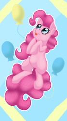 Size: 1461x2620 | Tagged: safe, artist:greendragonfoxpony, pinkie pie, earth pony, pony, g4, balloon, female, solo, tongue out