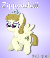 Size: 3272x3816 | Tagged: safe, artist:cyber-murph, zippoorwhill, pony, forever filly, g4, cute, female, filly, glasses, high res, jewelry, signature, solo, tiara, zippoorbetes
