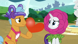 Size: 1280x720 | Tagged: safe, screencap, rarity, twisty pop, pony, forever filly, g4, balloon, heart, heart balloon, shipping fuel