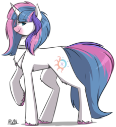 Size: 2163x2352 | Tagged: safe, artist:lrusu, oc, oc only, pony, unicorn, female, high res, mare, raised hoof, simple background, solo, transparent background, walking