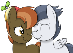 Size: 1936x1400 | Tagged: safe, artist:squipycheetah, button mash, rumble, earth pony, pegasus, pony, g4, buttonbetes, colt, cute, duo, duo male, eyes closed, folded wings, gay, looking back, male, nuzzling, one eye closed, rumblebetes, ship:rumblemash, shipping, simple background, transparent background, vector, wavy mouth