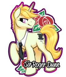 Size: 857x1000 | Tagged: safe, artist:onnanoko, oc, oc only, oc:roger dunn, pony, unicorn, male, necktie, solo, stallion