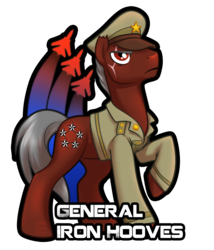 Size: 857x1000 | Tagged: safe, artist:onnanoko, oc, oc only, oc:iron hooves, earth pony, pony, clothes, male, scar, solo, stallion, uniform