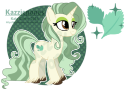 Size: 1024x735 | Tagged: safe, artist:kazziepones, oc, oc only, oc:minty dreams, pony, unicorn, female, mare, reference sheet, simple background, solo, transparent background, unshorn fetlocks