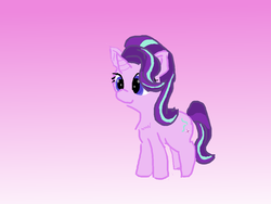 Size: 1024x768 | Tagged: safe, artist:violaconcert, derpibooru exclusive, starlight glimmer, pony, unicorn, g4, female, gradient background, mare, smiling, solo