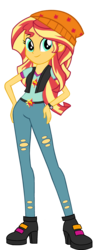 Size: 1280x3147 | Tagged: safe, artist:sunsetshimmer333, starlight glimmer, sunset shimmer, equestria girls, g4, alternate clothes, beanie, boots, clothes, clothes swap, female, hat, shoes, simple background, smiling, solo, standing, transparent background