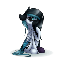 Size: 5000x5000 | Tagged: safe, artist:snowbunny0820, oc, oc only, oc:clarity, pegasus, pony, absurd resolution, black sclera, colored wings, female, mare, multicolored wings, simple background, sitting, solo, transparent background