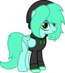 Size: 1280x1451 | Tagged: safe, artist:buckeyescozycafe, oc, oc only, oc:madison, pegasus, pony, clothes, female, hoodie, mare, simple background, solo, transparent background, vector