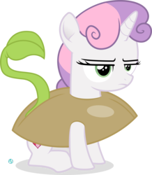 Size: 2500x2867 | Tagged: safe, artist:arifproject, sweetie belle, pony, forever filly, g4, clothes, costume, female, high res, seedie belle, simple background, solo, transparent background, unamused, vector
