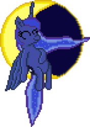 Size: 365x515 | Tagged: safe, artist:8-bitbrony, princess luna, pony, g4, eyes closed, female, moon, ms paint, pixel art, simple background, sitting, sitting on the moon, sleeping, solo, tangible heavenly object, transparent background