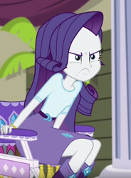 Size: 640x868 | Tagged: safe, screencap, rarity, equestria girls, equestria girls specials, g4, my little pony equestria girls: dance magic, angry, chair, cropped, director's chair, do i look angry, female, solo