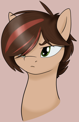 Size: 1600x2470 | Tagged: safe, artist:stormer, oc, oc only, earth pony, pony, bust, dyed hair, female, mare, ponified, self-potrait, simple background, solo