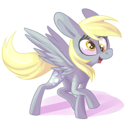 Size: 800x800 | Tagged: safe, artist:ponygoggles, derpy hooves, pegasus, pony, g4, female, happy, simple background, smiling, solo, white background