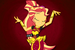 Size: 6000x4000 | Tagged: safe, artist:spottedlions, sunset shimmer, equestria girls, equestria girls specials, g4, my little pony equestria girls: dance magic, absurd resolution, alternate hairstyle, clothes, dance magic (song), dress, eyes closed, female, flamenco dress, ponied up, regalia, solo, sunset shimmer flamenco dress