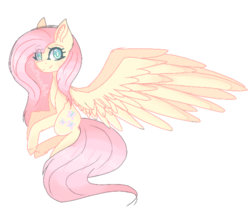 Size: 768x660 | Tagged: safe, artist:mewmewsart, artist:ohsushime, fluttershy, pony, g4, female, simple background, solo, spread wings, transparent background, wings