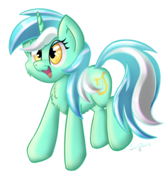 Size: 1709x1804 | Tagged: safe, artist:swirlyponies, lyra heartstrings, pony, unicorn, g4, chest fluff, female, simple background, smiling, solo, transparent background