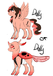 Size: 1401x2000 | Tagged: safe, artist:dolly, oc, oc only, oc:dollybug, changedling, changeling, ladybug, ladybug changeling, pegasus, pony, changedling oc, changeling oc, design, simple background, spread wings, white background, wings
