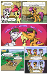 Size: 2030x3130 | Tagged: safe, artist:sirzi, apple bloom, diamond tiara, scootaloo, silver spoon, sweetie belle, pony, comic:talisman for a pony, g4, comic, cutie mark crusaders, filly guides, high res
