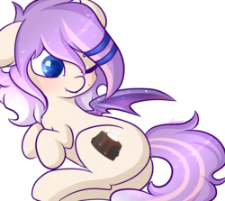 Size: 1280x1140 | Tagged: safe, artist:ashee, oc, oc only, oc:sweet tooth, bat pony, pony, cute, one eye closed, simple background, solo, transparent background, wink