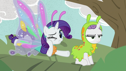 Size: 1920x1090 | Tagged: safe, screencap, rarity, sweetie belle, pony, forever filly, g4, sweetiepillar
