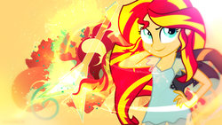Size: 1920x1080 | Tagged: safe, artist:mlpsunsetdash, sunset shimmer, equestria girls, g4, clothes, cute, female, jacket, leather jacket, solo, wallpaper
