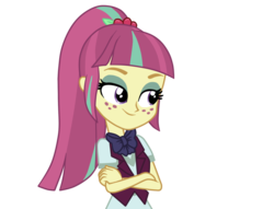 Size: 874x668 | Tagged: safe, artist:mlpsunsetdash, sour sweet, equestria girls, equestria girls specials, g4, my little pony equestria girls: dance magic, clothes, crossed arms, crystal prep academy, crystal prep academy uniform, crystal prep shadowbolts, female, freckles, holly, necktie, school uniform, simple background, smiling, solo, transparent background, vector