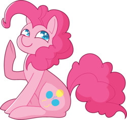 Size: 919x867 | Tagged: dead source, safe, artist:amazingmollusk, pinkie pie, earth pony, pony, g4, colored pupils, cute, diapinkes, female, happy, pie daily, simple background, sitting, smiling, solo, transparent background