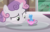 Size: 691x446 | Tagged: safe, edit, edited edit, edited screencap, screencap, sweetie belle, trixie, pony, unicorn, forever filly, g4, my little pony: friendship is magic, crossing the memes, cup, cup of pony, cute, diatrixes, meme, micro, sweetie's plate, teacup, that pony sure does love teacups