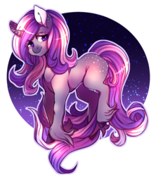 Size: 800x902 | Tagged: safe, artist:cabbage-arts, oc, oc only, oc:dream sparkle, pony, unicorn, female, horn, looking at you, smiling, solo, stars, unicorn oc