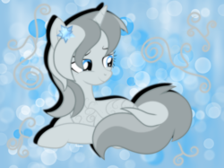 Size: 2732x2048 | Tagged: safe, artist:prismaticstars, oc, oc only, oc:silver swirl, pony, unicorn, female, high res, mare, prone, solo